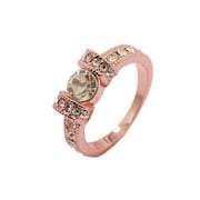 Rose Gold Plated Wedding Band Round Cubic Zirconia Ring