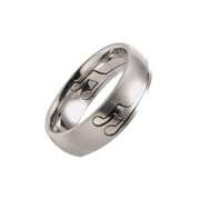 Metals Jewelry Adult Men's / Women's 6mm Musical Note Puzzle Ring 316L Surgical Stainless Steel Band Size 4.5