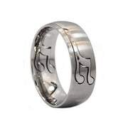 Metals Jewelry Adult Men's / Women's 8mm Musical Note Puzzle Ring 316L Surgical Stainless Steel Band Size 11.5