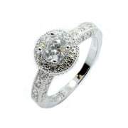Metals Jewelry Men's / Women's 18K White Gold Plated Round CZ Wedding Band Ring Size 6