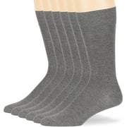Mens Bamboo Dress Casual Crew Socks, Dark Grey, XLarge, 6 Pack