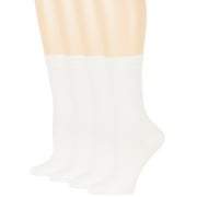 Womens Bamboo Dress Crew Thin Socks, White, Medium 9-11, 4 Pack