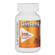 LiftMode Ginseng 200mg (Potent Asian Panax Ginseng Extract) Capsules (70 Count) - 30+% Ginsenosides