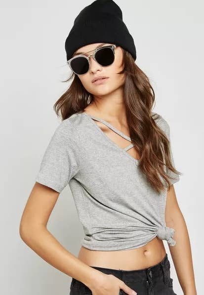 GINGER BASICS Cross Front T-Shirt